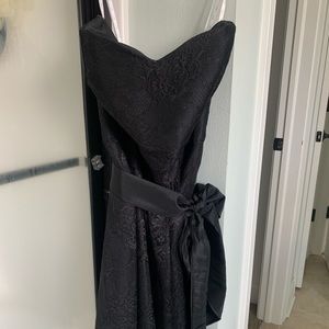 Black Lace Bridesmaid Dress - knee length - 10